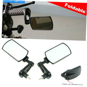 Mirror A~I[goC]Ԕwʐ}TCho[Gh~[܂ݎ Aluminum Alloy Motorcycle Bicycle Rear View Side Bar End Mirrors Foldable Black