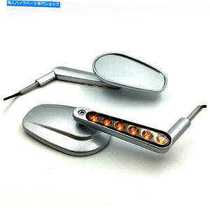 Mirror ハーレーダビッドソンロードキング/ロードグライドウルトラシルバーのための鏡W / LEDステム Mirrors W/ LED Stem For Harley Davidson Road King/ ROAD GLIDE ULTRA Silver Left