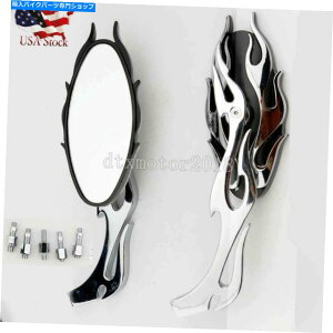 Mirror �z���_�V���h�E�G�[�XSaber Spirit VT1100 750 600 Cruiser�̂��߂̉��̌㕔�r���[�~���[ Flame Rear View Mirrors For Honda Shadow ACE Saber Spirit VT1100 750 600 Cruiser�y���s�A���i�z