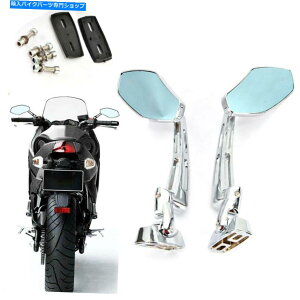 Mirror XYLGSXR 600 750uTN̂߂̃yAu[[VOobN~[ Pair Blue Racing Rearview Mirrors For Suzuki GSXR 600 750 1000 Hayabusa Chrome