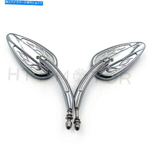 Mirror uh̐VeBAhbvt[[VO~[W / 8mmn[[iCgbhVbhN Brand New Teardrop Flame Racing Mirrors w/8mm For Harley Night Rod V-Rod Chrome