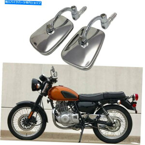 Mirror TU250X̂߂̃I[goCN[`nh7/8 "o[GhTCh~[ Motorcycle Chrome Rectangle Handle 7/8" Bar End Side Mirrors For Suzuki TU250X