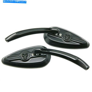 Mirror Yamaha Raider S V Star Virago Vmax̂߂̍3DW̗܂̋ Black 3D Skull TearDrop Mirrors for Yamaha Raider S V star Virago Vmax