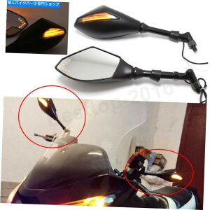 Mirror ubNI[goCLED}nMT-07 FZ8 FJ FZ 09pubNI[goCLED^[VOiobN~[ Black Motorcycle LED Turn Signal Rearview Mirrors For Yamaha MT-07 FZ8 FJ FZ 09