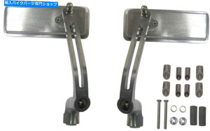 Mirror �~���[�o�[�G���h�V���o�[�����`130mm x 50mm�i�y�A�j Mirror Bar End Silver Rectangle 130mm x 50mm (Pair)�y���s�A���i�z