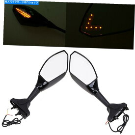 Mirror 2PCオートバイのバックビューサイドミラーW / LEDターンの信号はホンダドゥカティスズキの信号 2PC Motorcycle Rearview Side Mirrors W/ LED Turn Signals For Honda Ducati Suzuki