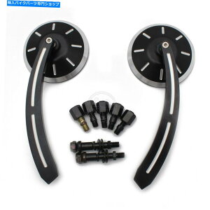 Mirror A~jEEhAr[TCh~[+ 8/10~[g̃lW Black Aluminum Round Rear View Side Mirrors + 8/10mm Screws for Kawasaki Suzuki