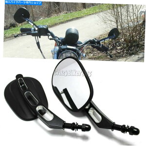 Mirror �u���b�N�G�b�W�J�b�g�o�b�N�~���[�n�[���[�_�C�i�\�t�g�X�|�[�c�X�^�[�c�[�����OXL883 Black Edge Cut Rearview Mirrors For Harley Dyna Softail Sportster Touring XL883