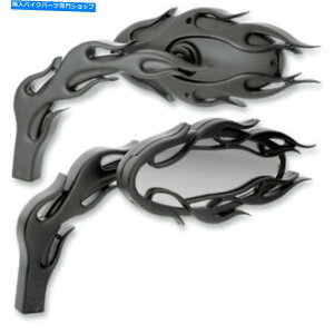 Mirror Arlen Ness Black Flaged Ness Micro Mirror - i0640-0593j Arlen Ness BLACK FLAMED NESS MICRO MIRROR - Left (0640-0593)