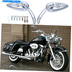 Mirror Harley Dyna Street Glide Road King Suspail�̂��߂̃N�����X�J���I�[�g�o�C�̃~���[ Chrome Skull Motorcycle Mirrors For Harley Dyna Street Glide Road King Softail�y���s�A���i�z