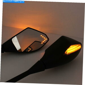 Mirror �X�g���[�g�o�C�N�̗��̃I�[�g�o�CLED�^�[���V�O�i���������T�C�u�~���[X2 For Street bikes Naked Motorcycle LED Turn Signal Integrated Rearview Mirrors x2