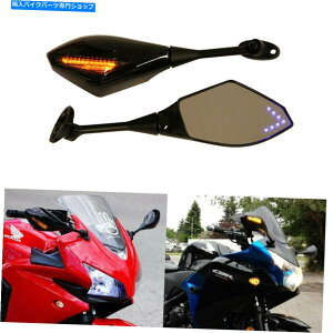 Mirror CBR600RR CBR1000RR CBR250R̂߂̃I[goCSX̍LED^[VOi~[ Motorcycle Gossy Black LED Turn Signal Mirrors For CBR600RR CBR1000RR CBR250R