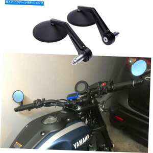 Mirror ���}�nXSR900 XSR700�p�u���b�N�I�[�g�o�C�̑傫�ȃ��E���h7/8 �o�[�G���h�T�C�h�~���[ Black Motorcycle Big Round 7/8 Bar End Side Mirrors For Yamaha XSR900 XSR700 US�y���s�A���i�z