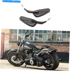 Mirror Harley Street Bobber Chopper Crusier�̂��߂̍����I�[�g�o�C�̔w�ʐ}�T�C�h�~���[ Black Motorcycle Rear view Side Mirror for Harley Street Bobber Chopper Crusier