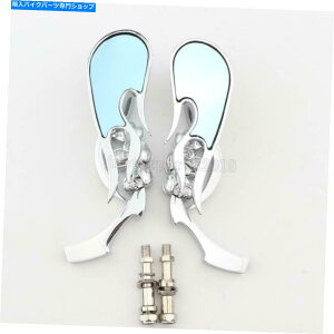 Mirror �n�[���[���[�h�L���O�\�t�g�J�X�^�����[�h�O���C�h�̂��߂̃N�����I�[�g�o�C�t���[���~���[ Chrome Motorcycle Flame Mirrors for Harley Road King Softail Custom Road Glide�y���s�A���i�z