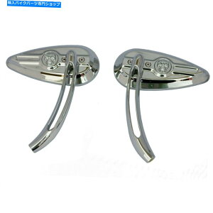 Mirror Chrome 3DXJ}nNS vX^[Virago Vmax̃~[ Chrome 3D Skull TearDrop Mirrors for Yamaha Raider S V star Virago Vmax