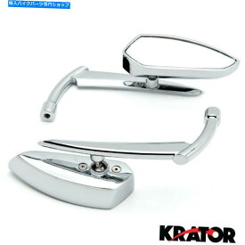 Mirror ヤマハYZF 600 R YZF600R用カスタムリアビューミラークロムペアW /アダプター Custom Rear View Mirrors Chrome Pair w/Adapters For Yamaha YZF 600 R YZF600R