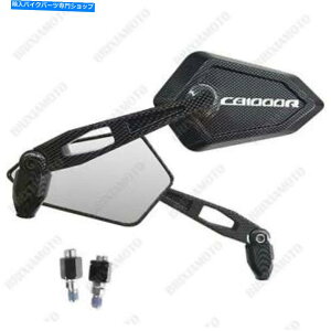 Mirror ~[~[Xg[gJ[{bNzCgSz_CB1000R CB 1000 R ABS MIRRORS MIRROR STREET CARBON LOOK WHITE LOGO HONDA CB1000R CB 1000 R ABS