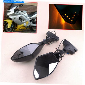 Mirror ���}�nYZF R1 R6 FZ1 FZ6 600R���̂��߂̓����^�[���V�O�i���o�b�N�~���[�t�B�b�g Integrated Turn Signal Rearview Mirror Fit for Yamaha YZF R1 R6 FZ1 FZ6 600R #�y���s�A���i�z