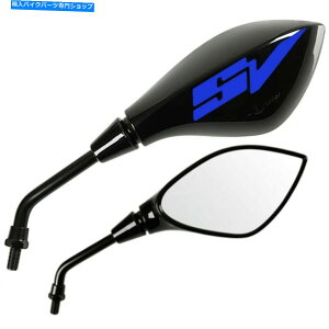 Mirror Su[XYL650 SV 1999/2011Ƃ̃~[̌ẼyA Pair Of Mirrors Limits with Logo Blue Suzuki 650 Sv 1999/2011