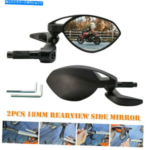 Mirror 18mm 1yAI[goCnho[GhobNr[TCh~[u[X^[nhK[h 18MM 1 Pair Motorcycle Handle Bar End Rearview Side Mirrors Booster Hand Guard