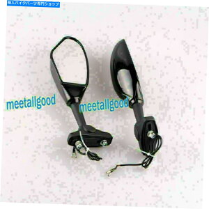Mirror ペアオートバイスクーターカフェレーサーリアビューミラーLEDホンダの回転信号 Pair Motorcycle Scooter Cafe Racer Rear View Mirrors LED Turn Signals For Honda