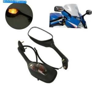 Mirror ̃obN~[̓XYLGSXR600 750 2006-15 GSXR1000̉]M𓱂܂ Black Rearview Mirrors LED Turn Signals For Suzuki GSXR600 750 2006-15 GSXR1000