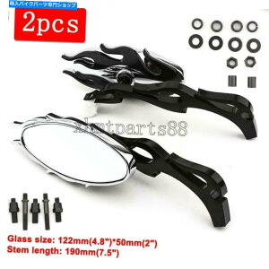 Mirror Harley Davidson Fatboy Heritage Softail Classic�̂��߂̍������̃o�b�N�~���[ Black Flame Rearview Mirrors for Harley Davidson Fatboy Heritage Softail Classic�y���s�A���i�z