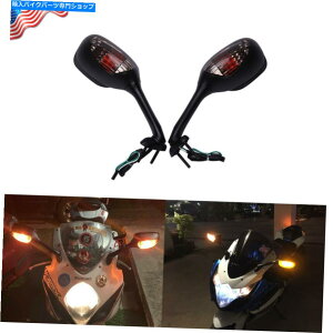 Mirror GSXR1000̂߂LED^[MCgtĂI[goC̃obNr[TCh~[ Motorcycle Rearview Side Mirrors with LED Turn Signal Light For Suzuki GSXR1000