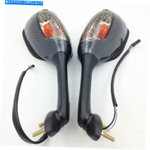 Mirror J[{LED^[VOiTChTCu~[SUZUKI XV650 SV650 Carbon LED Turn Signals Side Rearview Mirrors For 2003-2008 Suzuki XV650 SV650S