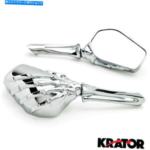 Mirror ���}�b�n500 750 KH S3�g���C�A���{�X�̃J�X�^���I�[�g�o�C�X�P���g���~���[ Custom Motorcycle Skeleton Mirrors For Kawasaki Mach 500 750 KH S3 Trial Boss