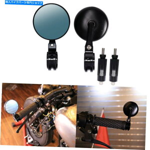 Mirror ペアブラックフィニッシュ7/8 "ボーバーカフェレーサーユニバーサルのためのハンドルバーエンドミラー Pair BLACK FINISH 7/8" HANDLE BAR END MIRRORS FOR BOBBER CAFE RACER UNIVERSAL