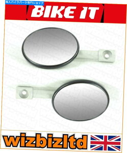 Mirror ubNo[Gh}Egjo[T~[Kitmru020̎]Ԃ̃yA Bikeit Pair Of Black Bar End Mounted Universal Mirrors KITMRU020