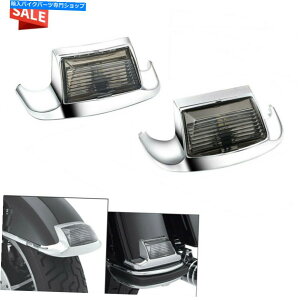 Rear Fender Harley Electra Glide Flht Flhtcû߂LEDCgtĂ2s[X̌㕔tgtF_[̐[ 2Pcs Rear & Front Fender Tip with LED Light For Harley Electra Glide FLHT FLHTCU