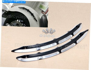 Rear Fender ubNCNC̓Ch̃XJEg2015-2018̂߂̃ANZg̃gɃAtF_[TCh{gJbg܂ Black CNC Cut Rear Fender Side Bolt On Accents Trim for Indian Scout 2015-2018