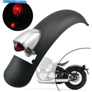 Rear Fender ׂẴn[[{o[̂߂̐Ԃe[Cgƃ}bgubNI[goCAtF_[ Matte Black Motorcycle Rear Fender with Red Tail Light For All Harley Bobber