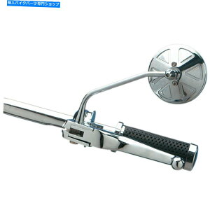Mirror NESSuEhV[YvXeXIIIVXe~[n[[_rbh\ Ness "Round Series" Stealth III Thin Stem Mirror For Harley-Davidson