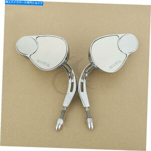 Mirror n[[c[O[hLOAĴ߂̃jo[T8mm_uAr[TCh~[ Universal 8mm Double Rear View Side Mirrors Fit For Harley Touring Road King US