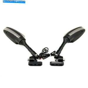 Mirror ZX6R NINJA 300/400 Ninja650̂߂LED̃obNr[^[r[~[ LED Rearview Turn Rear View Mirrors For KAWASAKI ZX6R NINJA 300/400 NINJA650