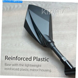 Mirror Kiwav~[fEXubNJ[{bNX}nMT03 MT07 MT09̂߂̕ՓI10mm 8mm KiWAV Mirror Deus black carbon look universal 10mm 8mm for Yamaha MT03 MT07 MT09
