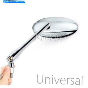 Mirror ~[N[bLȉ~A~NY10mm 1.25p 5/16 " Ultra- wing mirrors chrome plated ellipse aluminum chrome lens 10mm 1.25p 5/16"