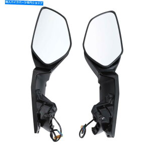 Mirror VF̔wʐ}̃~[LEDEZX10R 16-20̂߂̃^[VOitBbg Black Shell Rear View Mirrors LED Turn Signal Fit For Kawasaki Ninja ZX10R 16-20