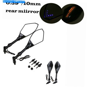 Mirror 12V LEDjo[TobNTCh~[KX̂鍕tBbgDucati 600 12V LED Universal Rearview Side Mirror Glass Glossy Black Fit For Ducati 600