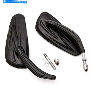 Mirror n[[t@bg{[Ĉ߂̐܂肽ݎ̃e[oAr[TCh~[1990-2020 Foldable Black Tapered Tribal Rear View Side Mirrors For Harley Fatboy 1990-2020