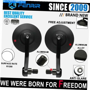 Mirror �t�F�����[���J�t�F���[�T�[CNC�u���b�N�A���~�����I�[�g�o�C�n���h���o�[�o�[�G���h�~���[ FENRIR Cafe Racer CNC Black Aluminum Alloy Motorcycle Handlebar Bar End Mirror�y���s�A���i�z