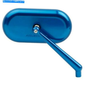 Mirror A[lXbȉ~`~[u[AEi13-177,0640-1399j Arlen Ness Forged Oval Mirror Blue, Right (13-177, 0640-1399)