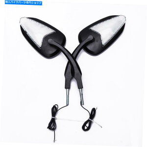 Mirror n[[[hLO_CiFXLRpăI[goCubNLED^[VOi~[ US Motorcycle Black LED Turn Signal Mirrors For Harley Road King Dyna FXDF FXLR