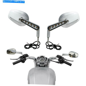Mirror n[[vbhVRSCF̂߂̋ؓwʐ}̋W / LED̑Oʃ^[VOitBbg Muscle Rear View Mirrors W/ LED Front Turn Signal Fit For Harley V ROD VRSCF