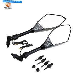 Mirror Z750̂߂2LED 12Vwʐ}̃~[KXnEWÕvX`bNzCgtBbg 2Pcs LED 12V Rear View Mirror Glass Housing Plastic White Fit for Kawasaki Z750