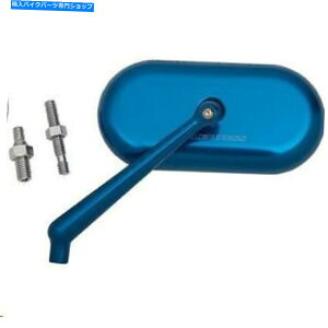 Mirror Arlen Ness 13-174bȉ~`̒Zrbg~[ -  - zɎ_ Arlen Ness 13-174 Forged Oval Short Stem Billet Mirror - Left - Blue Anodized